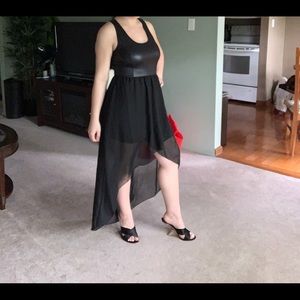 Malloy faux leather long/short dress